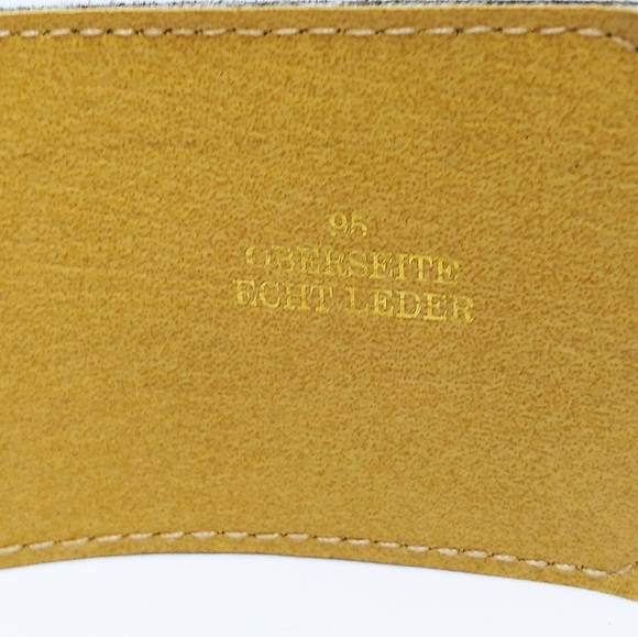 Women's 37" German Top Genuine Leather Black Belt - Picture 3 of 5